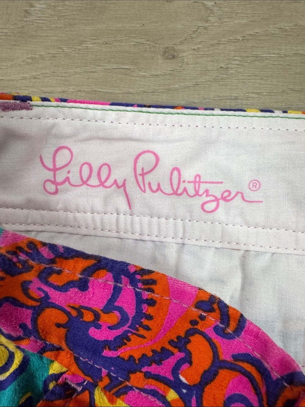 Lilly Pulitzer Vibrant Pink Teal Orange Paisley Bike Shorts - Picture 4 of 8